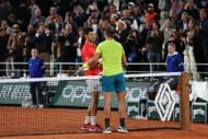 Novak Djokovic and Rafael Nadal at the 2022 French Open. (Image via Getty).